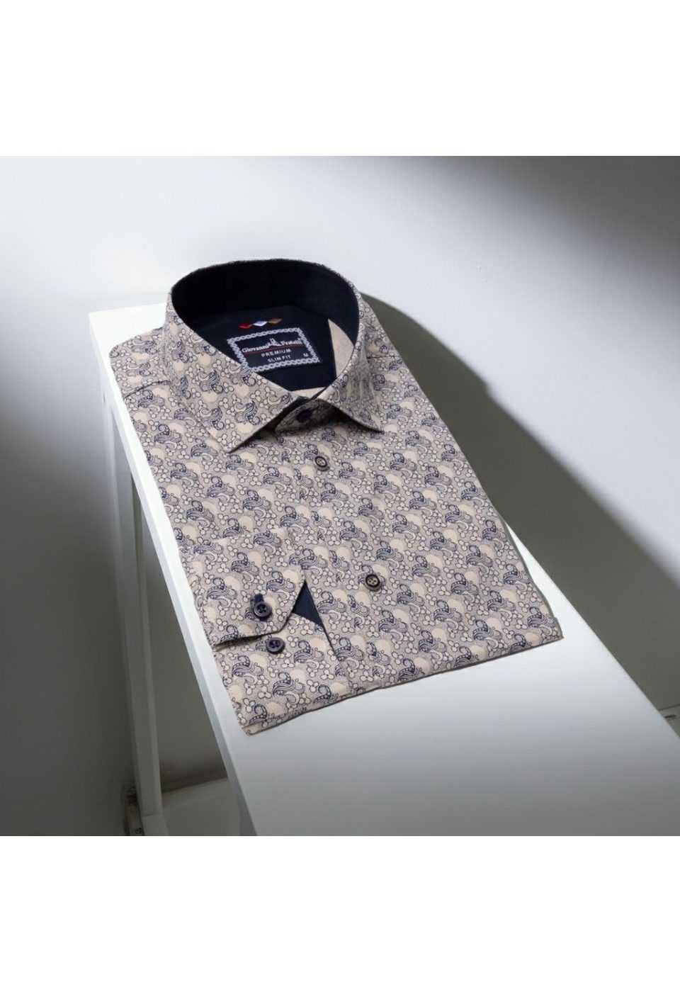 Slim Fit Uzun Kol Desenli Erkek Gömlek 3GMK321228002 - Giovanni Fratelli