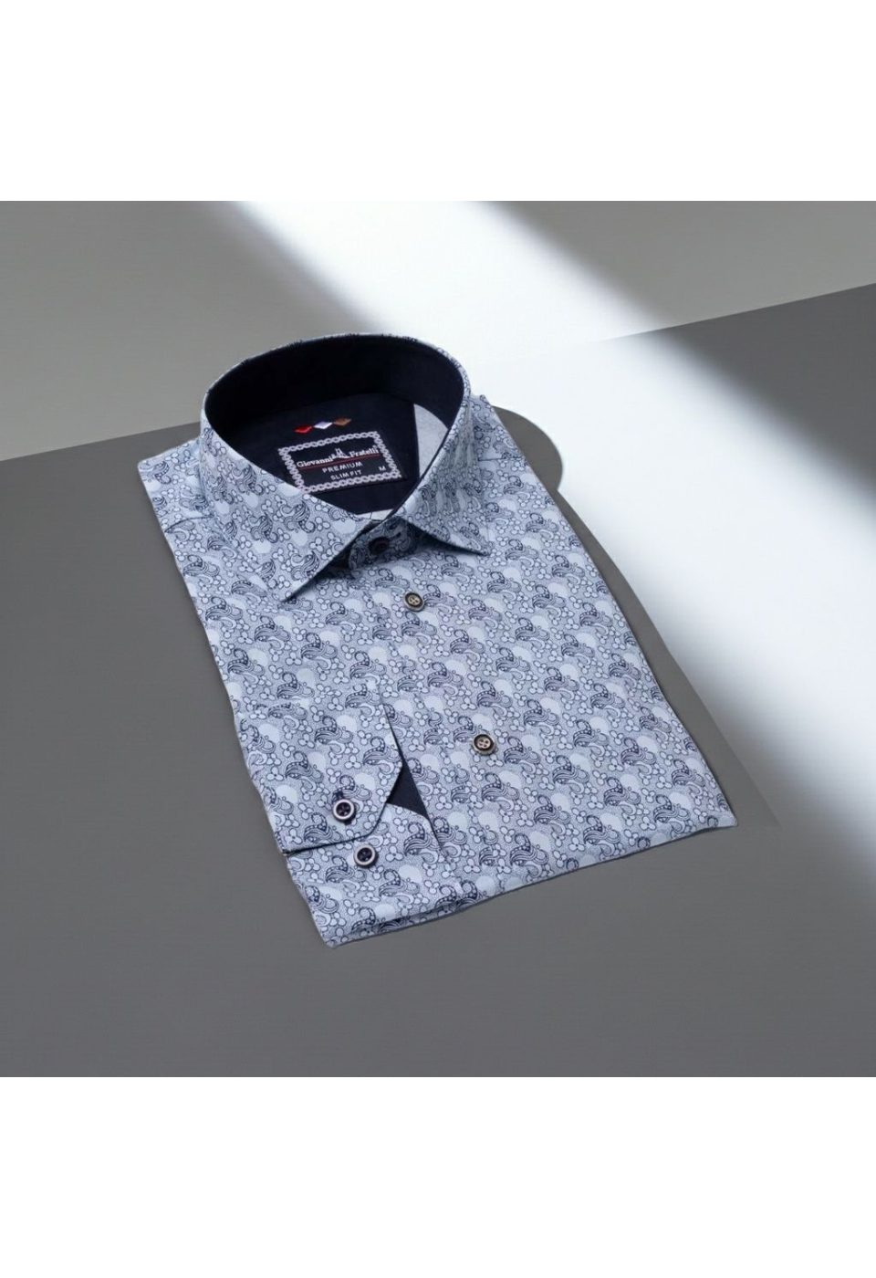 Slim Fit Uzun Kol Desenli Erkek Gömlek 3GMK321228003 - Giovanni Fratelli