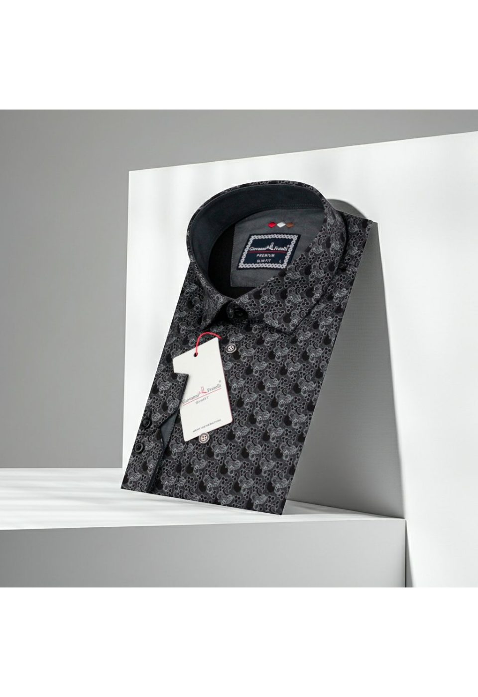 Slim Fit Uzun Kol Desenli Erkek Gömlek 3GMK321228009 - Giovanni Fratelli