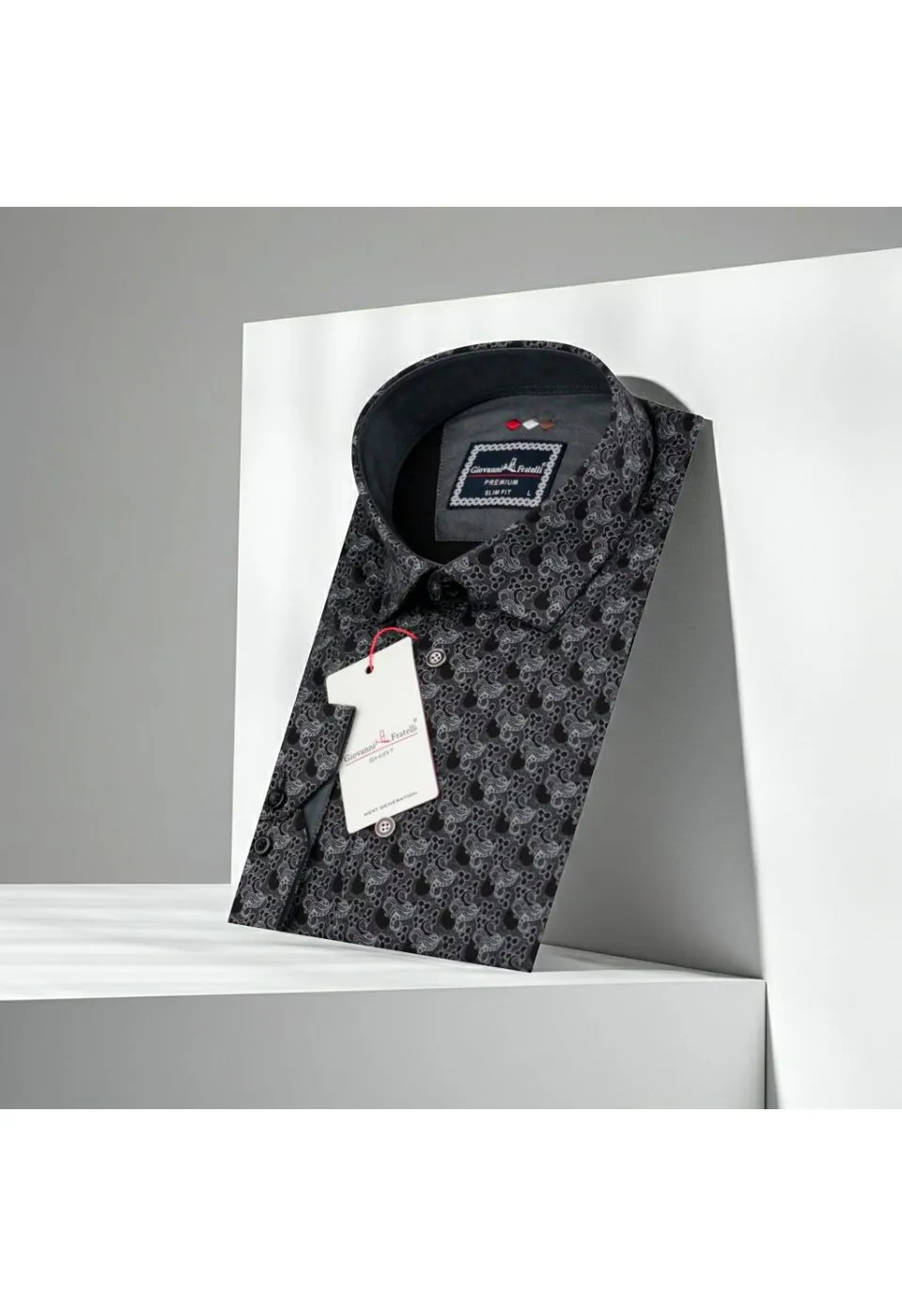 Slim Fit Uzun Kol Desenli Erkek Gömlek 3GMK321228009 - Giovanni Fratelli