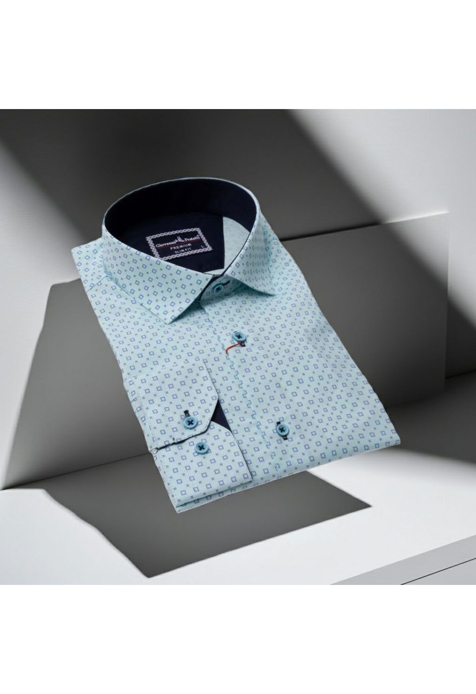 Slim Fit Uzun Kol Desenli Erkek Gömlek 3GMK321229003 - Giovanni Fratelli
