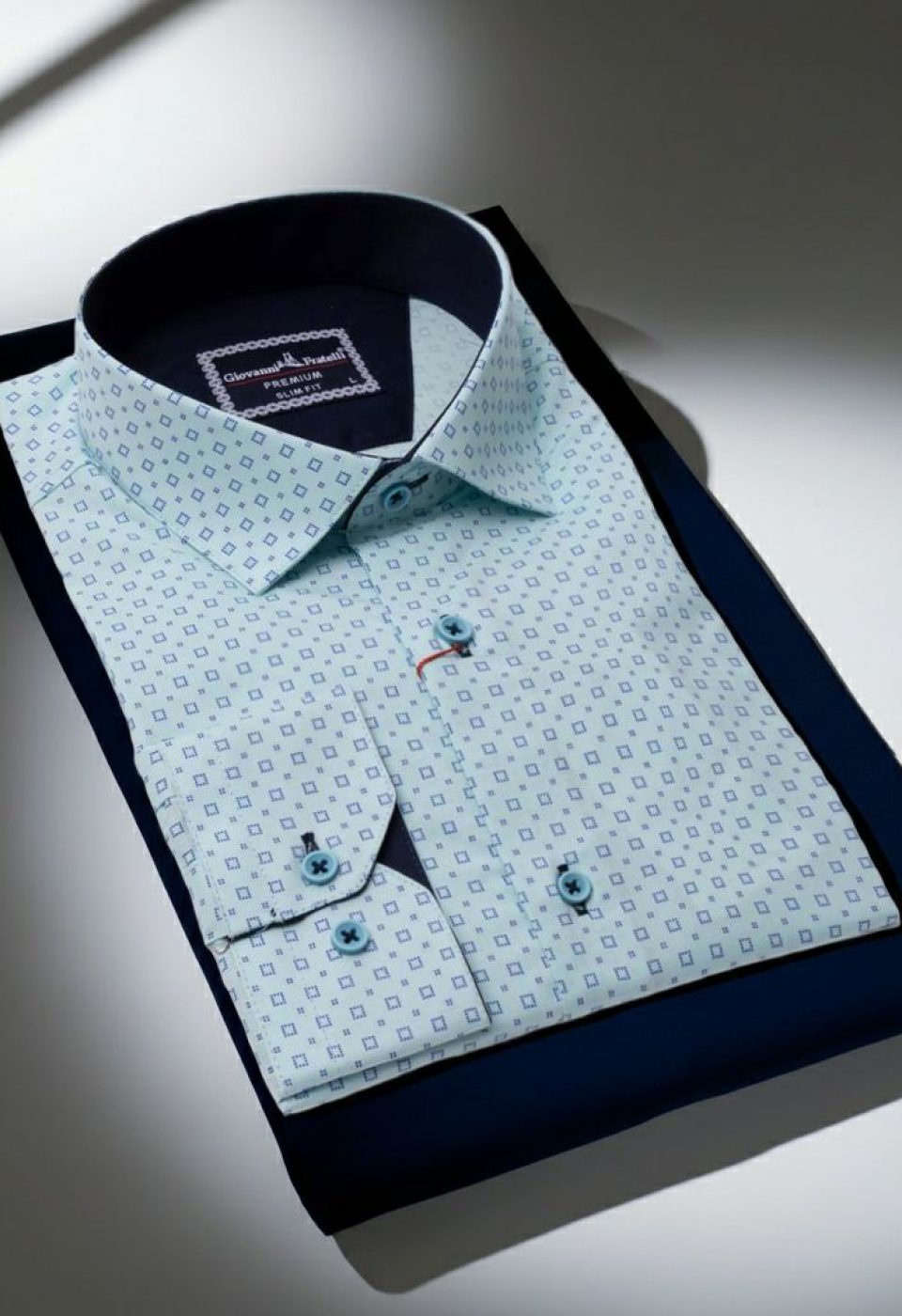 Slim Fit Uzun Kol Desenli Erkek Gömlek 3GMK321229003 - Giovanni Fratelli