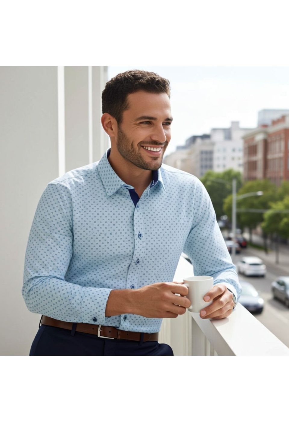 Slim Fit Uzun Kol Desenli Erkek Gömlek 3GMK321229003 - Giovanni Fratelli