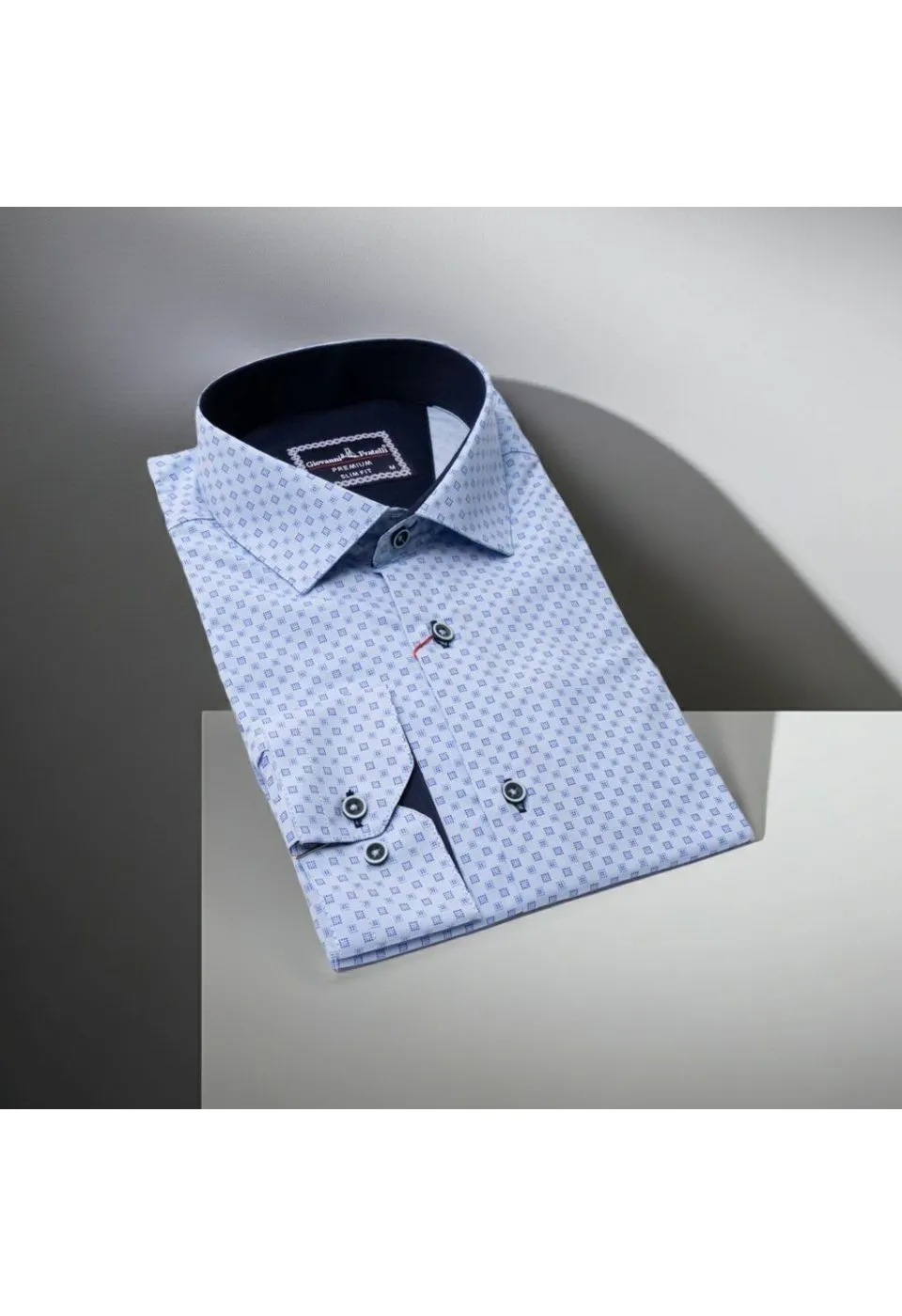 Slim Fit Uzun Kol Desenli Erkek Gömlek 3GMK321229004 - Giovanni Fratelli