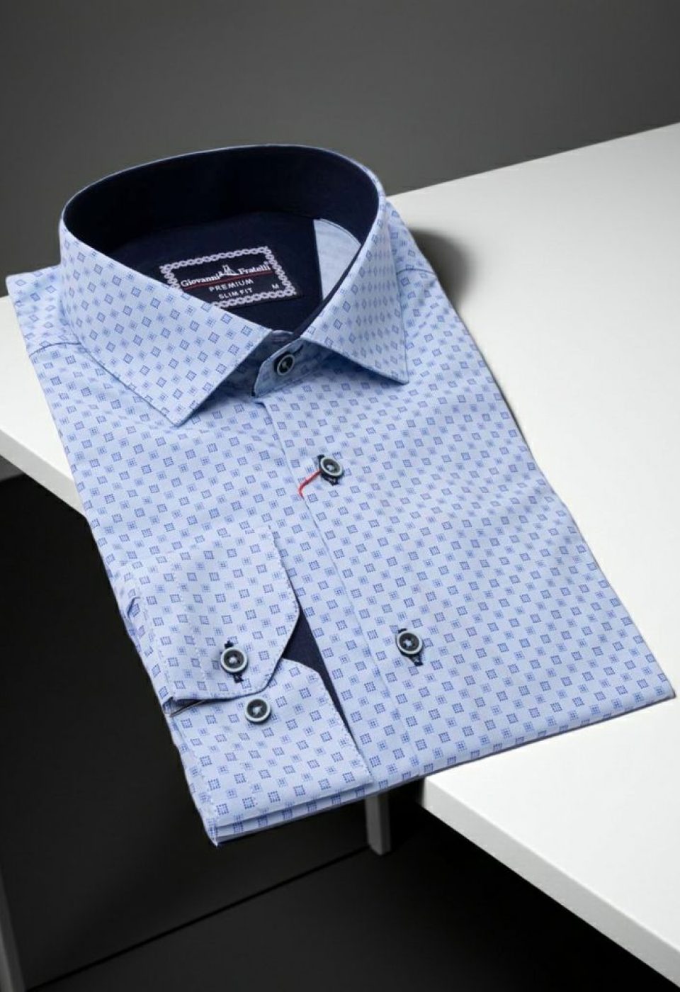 Slim Fit Uzun Kol Desenli Erkek Gömlek 3GMK321229004 - Giovanni Fratelli