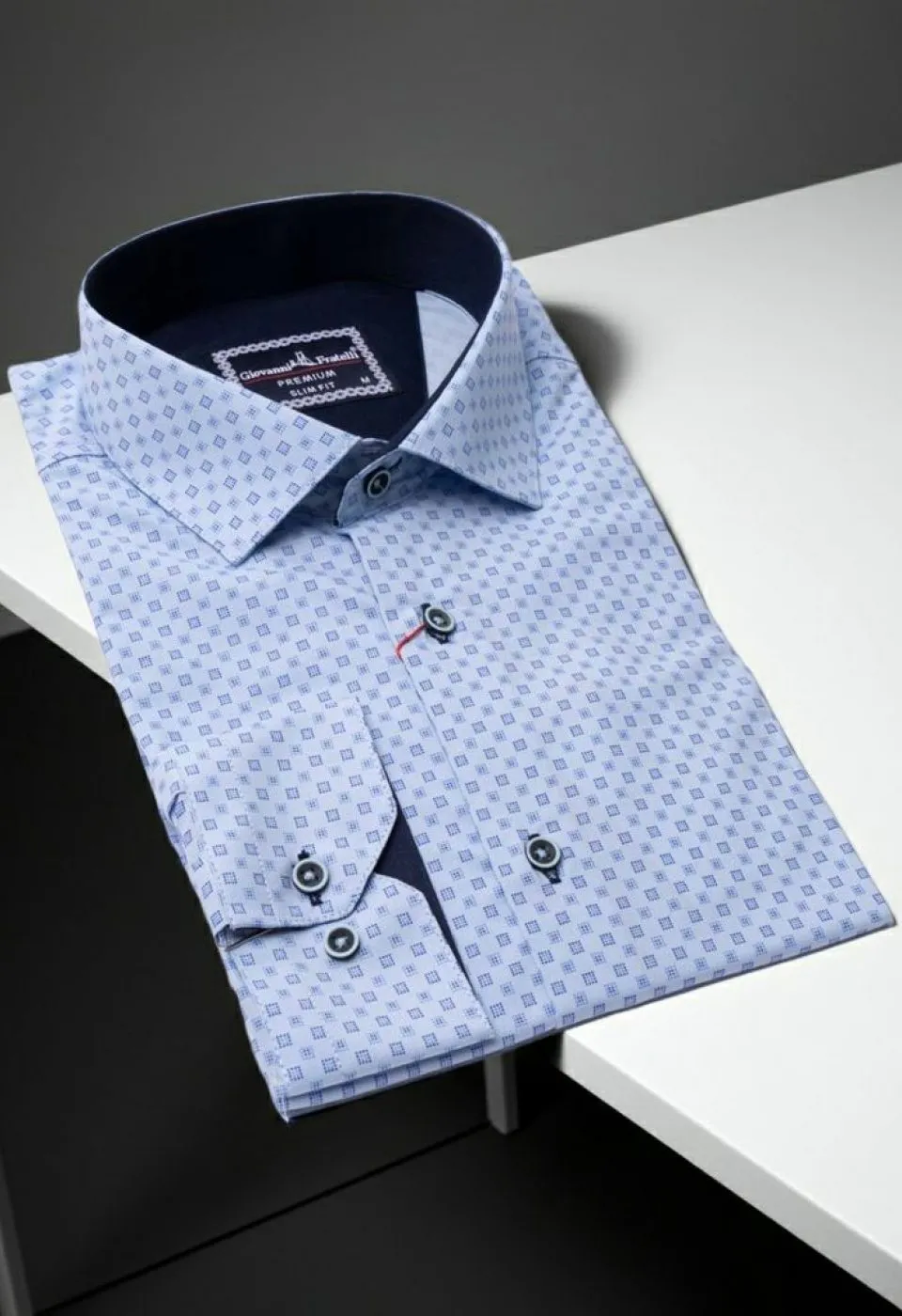Slim Fit Uzun Kol Desenli Erkek Gömlek 3GMK321229004 - Giovanni Fratelli