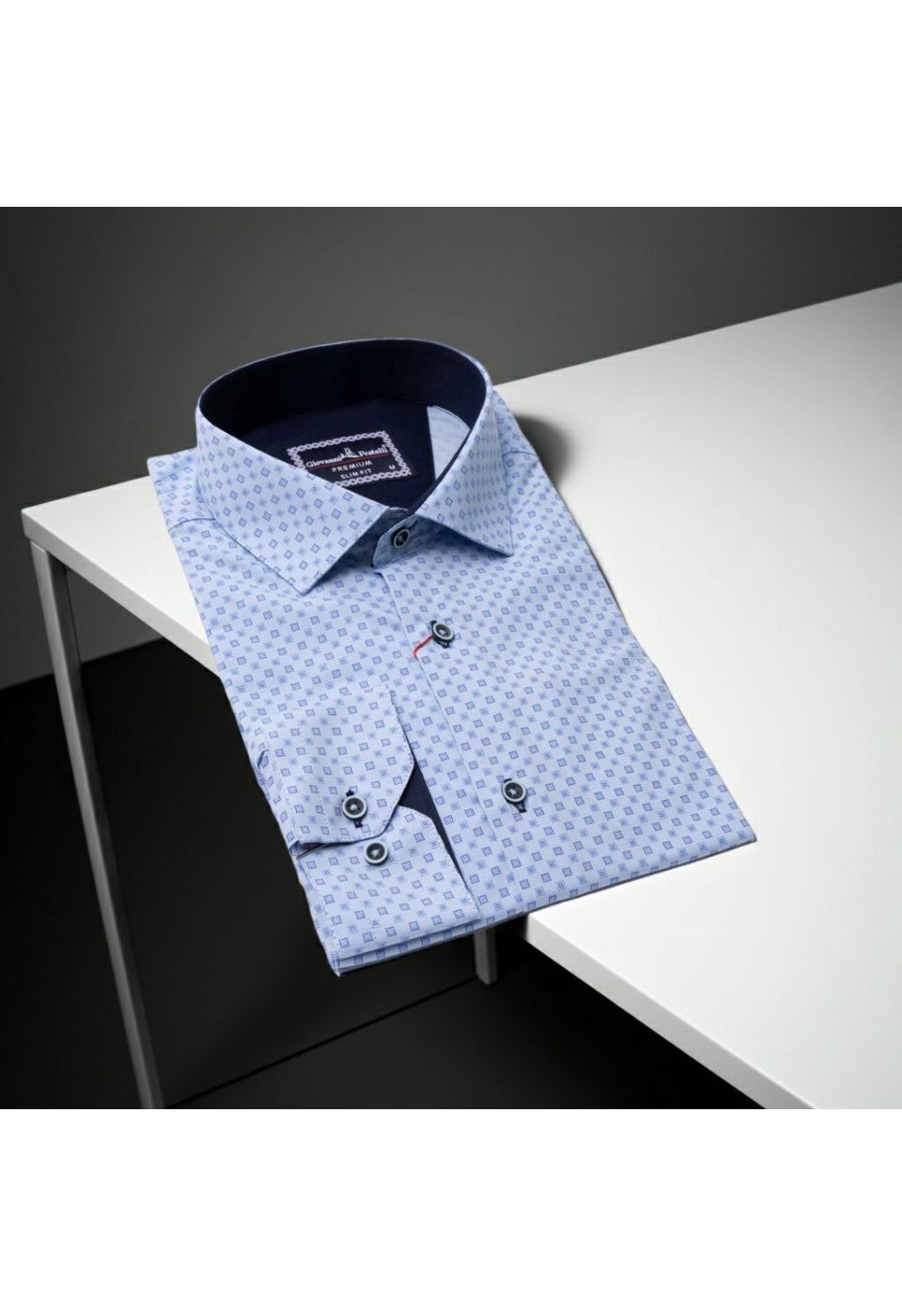 Slim Fit Uzun Kol Desenli Erkek Gömlek 3GMK321229004 - Giovanni Fratelli