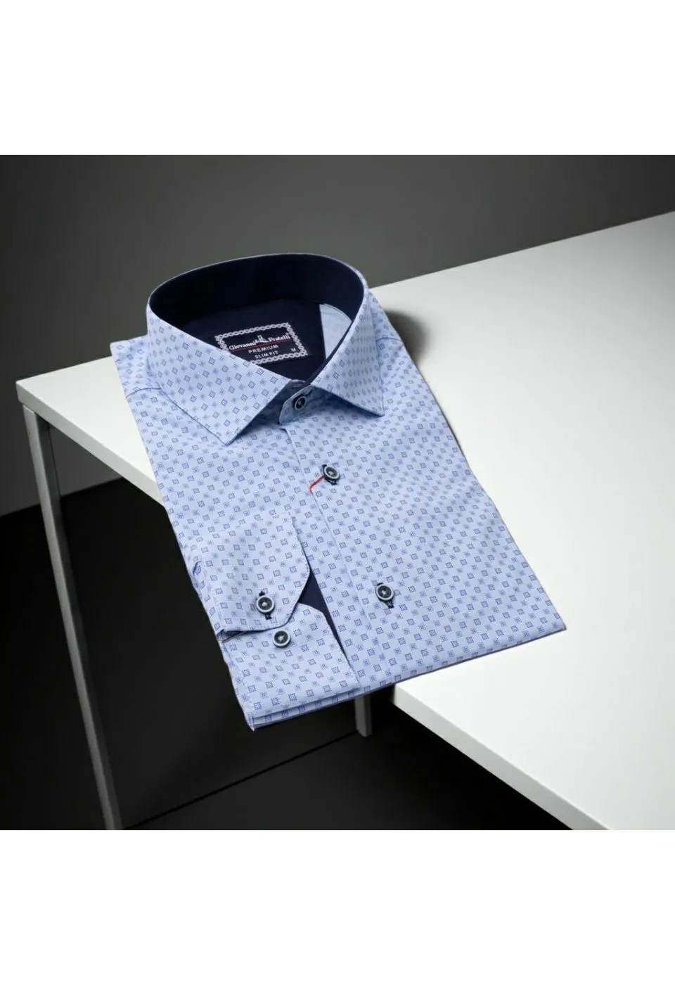 Slim Fit Uzun Kol Desenli Erkek Gömlek 3GMK321229004 - Giovanni Fratelli