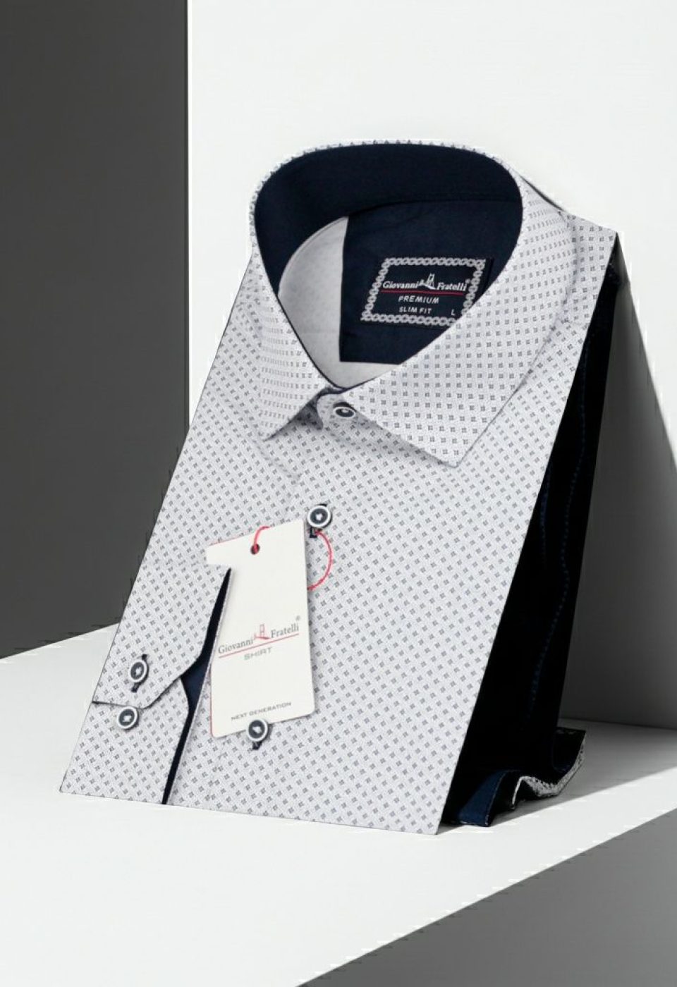 Slim Fit Uzun Kol Desenli Erkek Gömlek 3GMK321239001