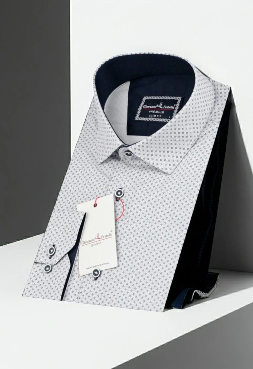 Slim Fit Uzun Kol Desenli Erkek Gömlek 3GMK321239001 - Giovanni Fratelli
