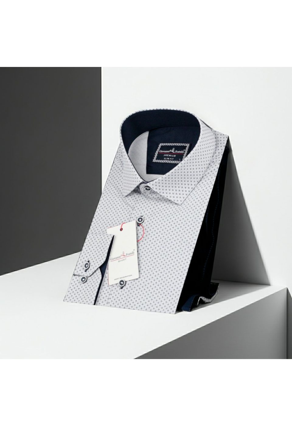Slim Fit Uzun Kol Desenli Erkek Gömlek 3GMK321239001 - Giovanni Fratelli