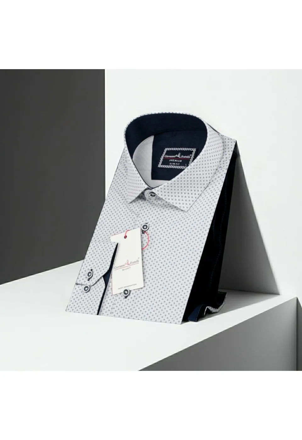 Slim Fit Uzun Kol Desenli Erkek Gömlek 3GMK321239001 - Giovanni Fratelli