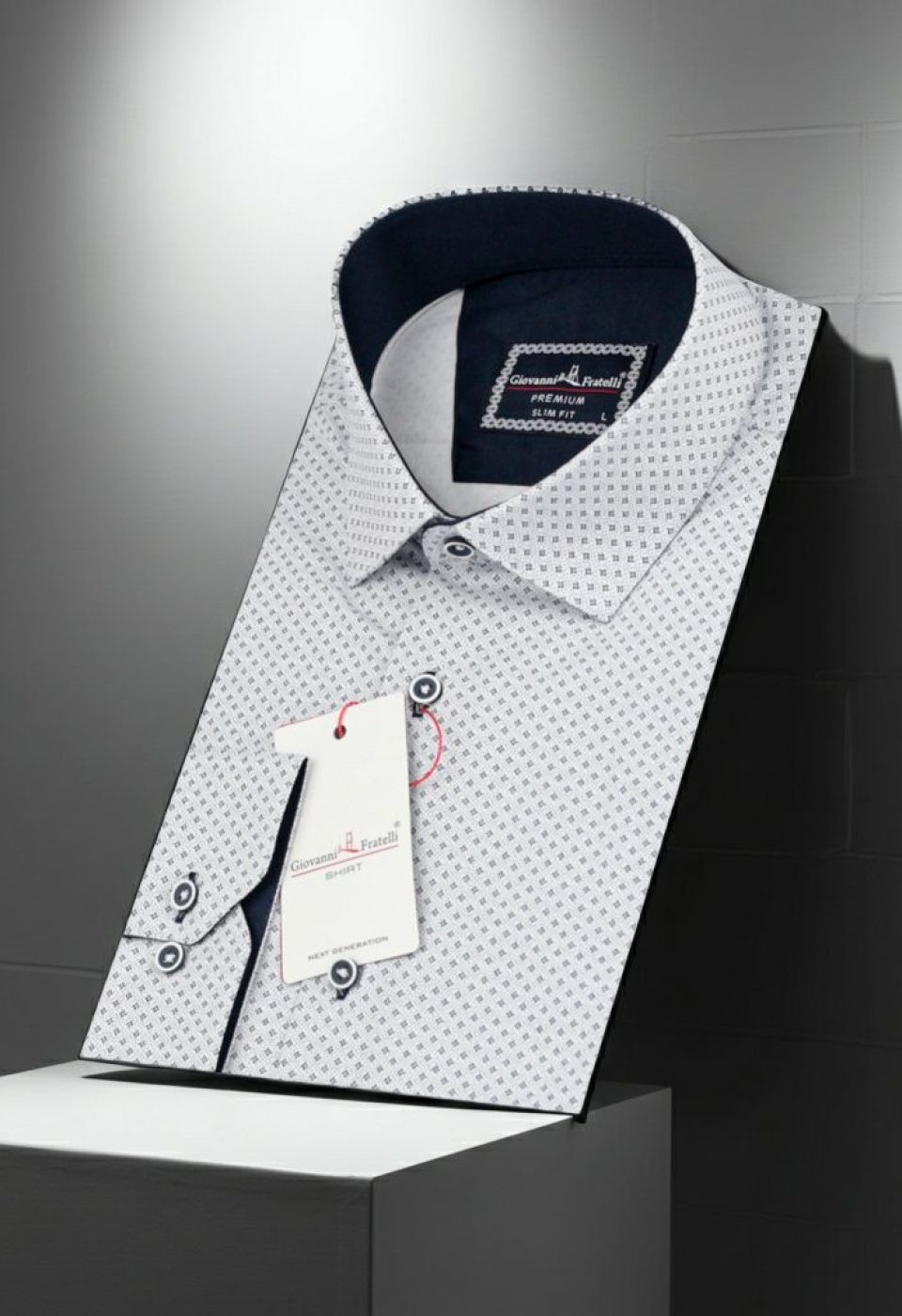 Slim Fit Uzun Kol Desenli Erkek Gömlek 3GMK321239001