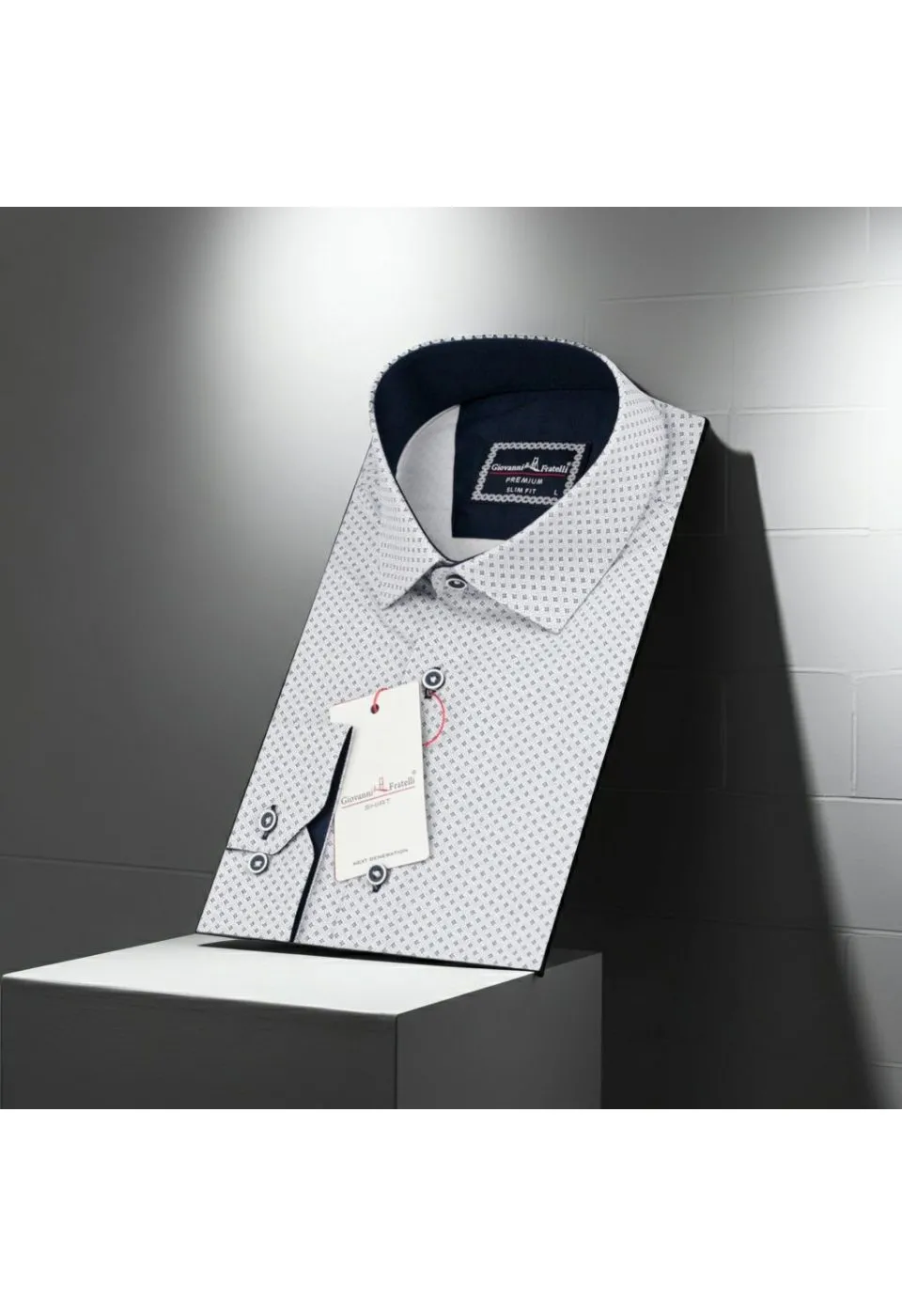 Slim Fit Uzun Kol Desenli Erkek Gömlek 3GMK321239001 - Giovanni Fratelli