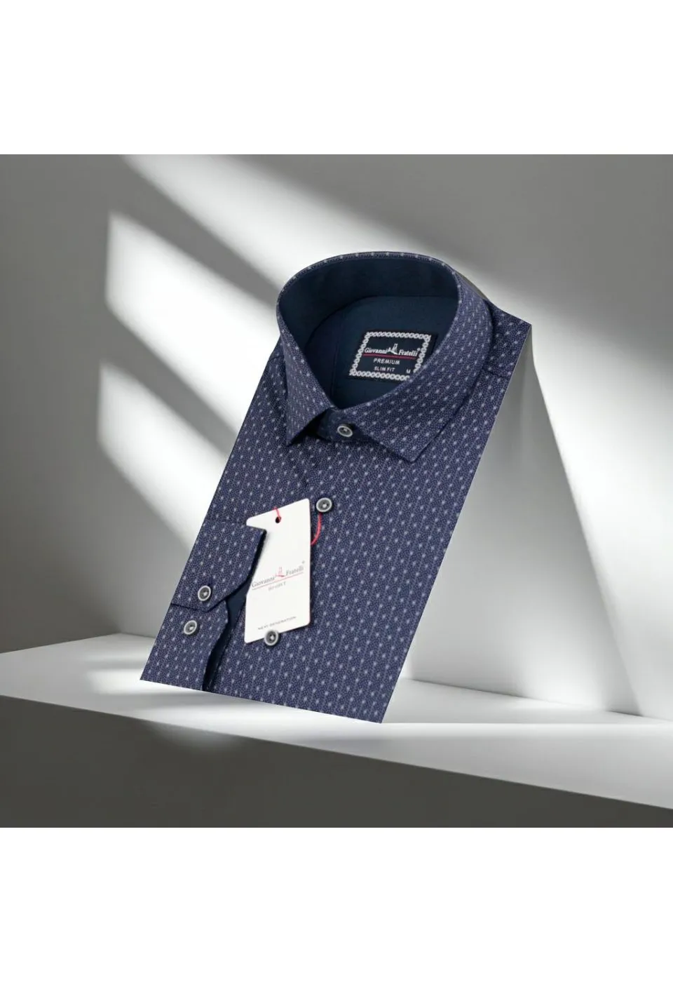Slim Fit Uzun Kol Desenli Erkek Gömlek 3GMK321239006 - Giovanni Fratelli