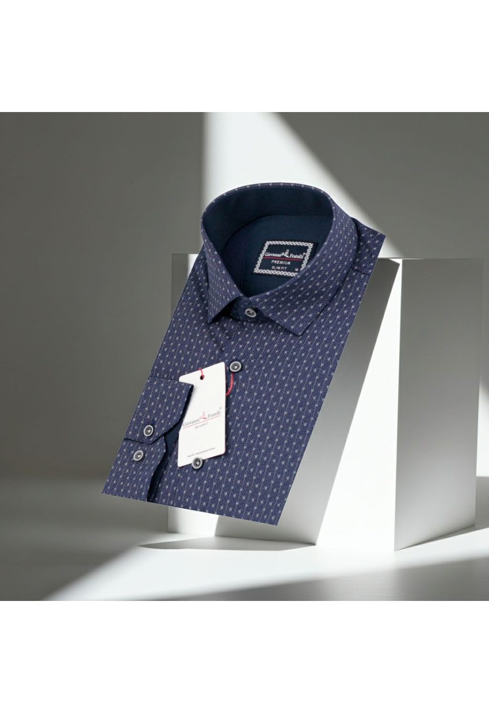 Slim Fit Uzun Kol Desenli Erkek Gömlek 3GMK321239006 - Giovanni Fratelli