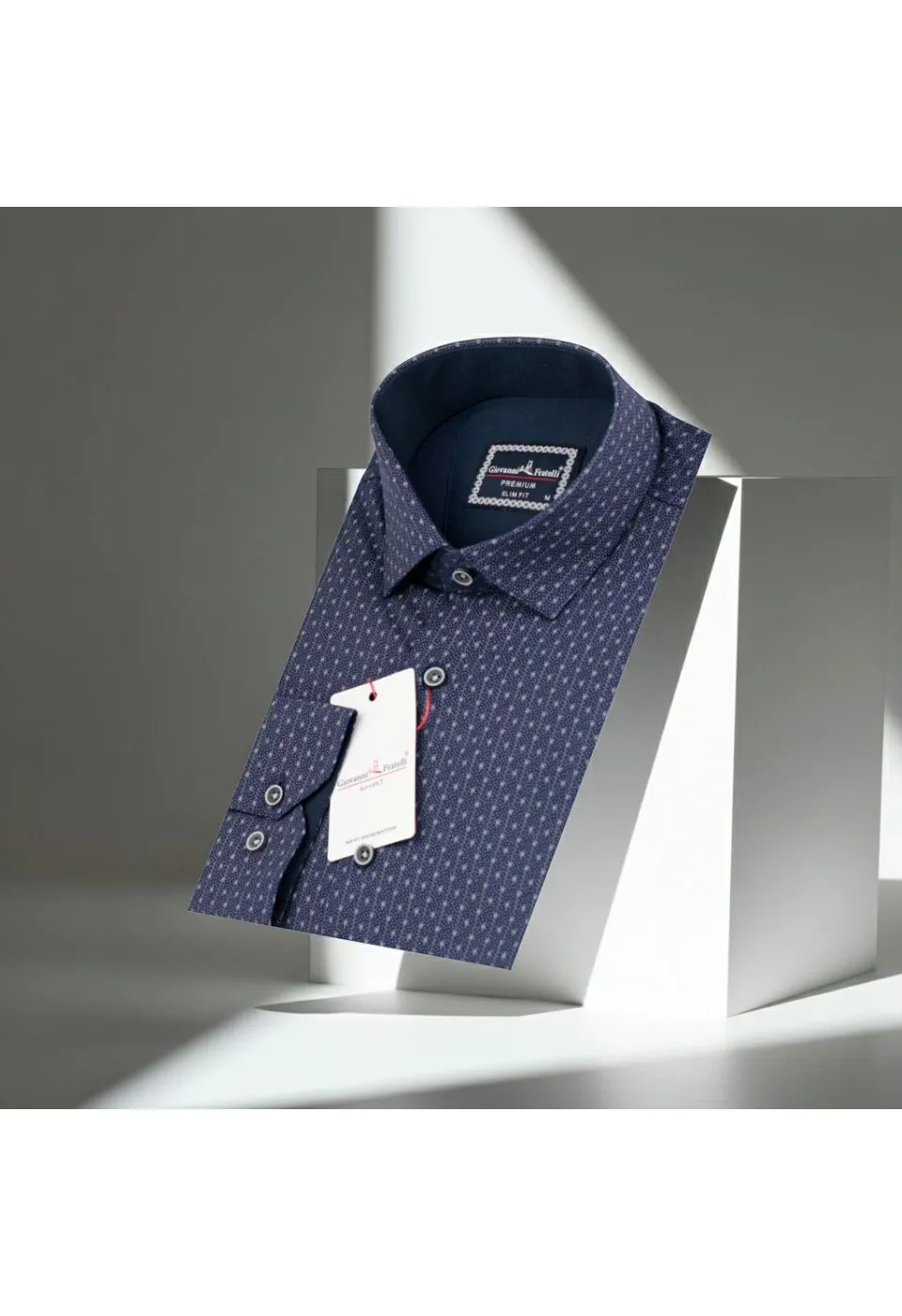 Slim Fit Uzun Kol Desenli Erkek Gömlek 3GMK321239006 - Giovanni Fratelli