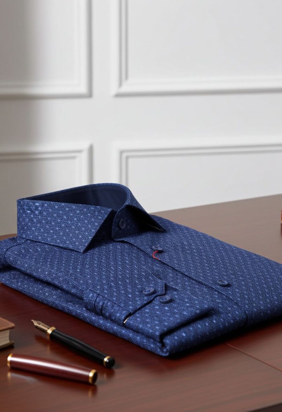 Slim Fit Uzun Kol Desenli Erkek Gömlek 3GMK321239008