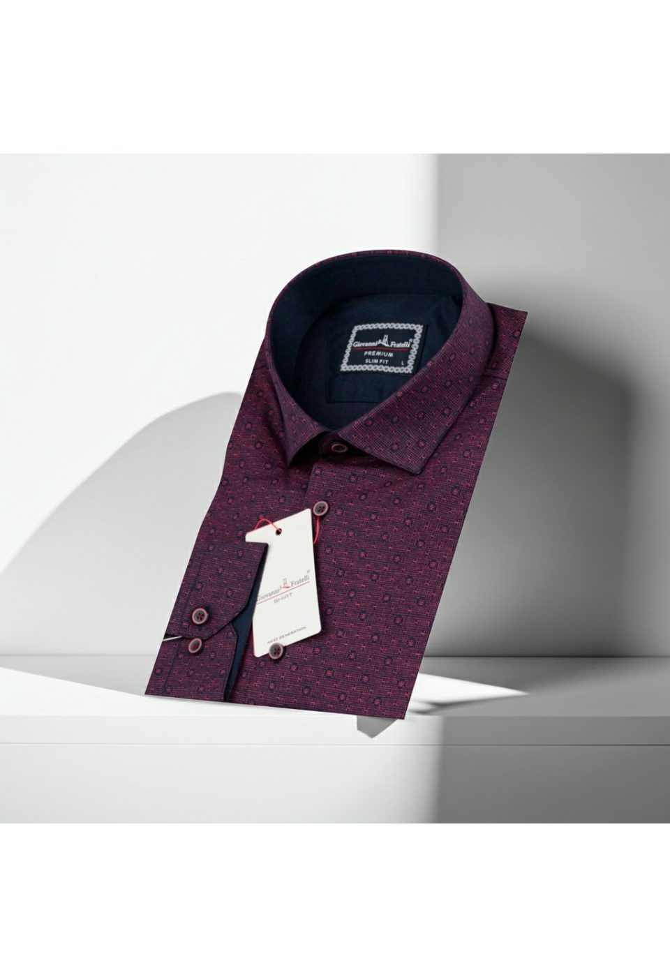 Slim Fit Uzun Kol Desenli Erkek Gömlek 3GMK321239009 - Giovanni Fratelli