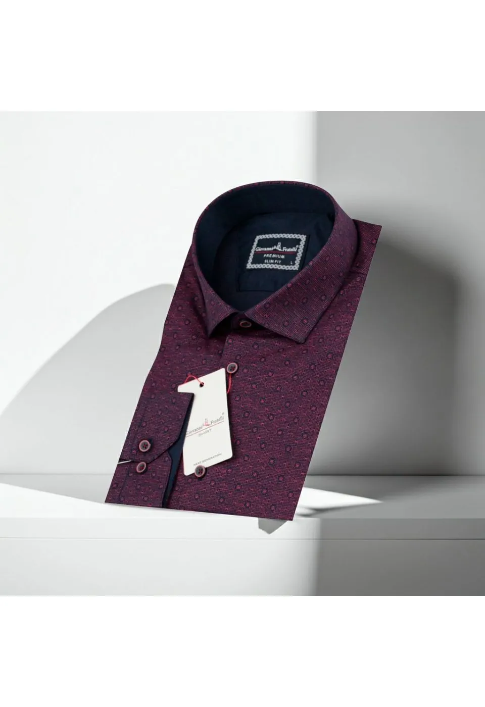 Slim Fit Uzun Kol Desenli Erkek Gömlek 3GMK321239009 - Giovanni Fratelli