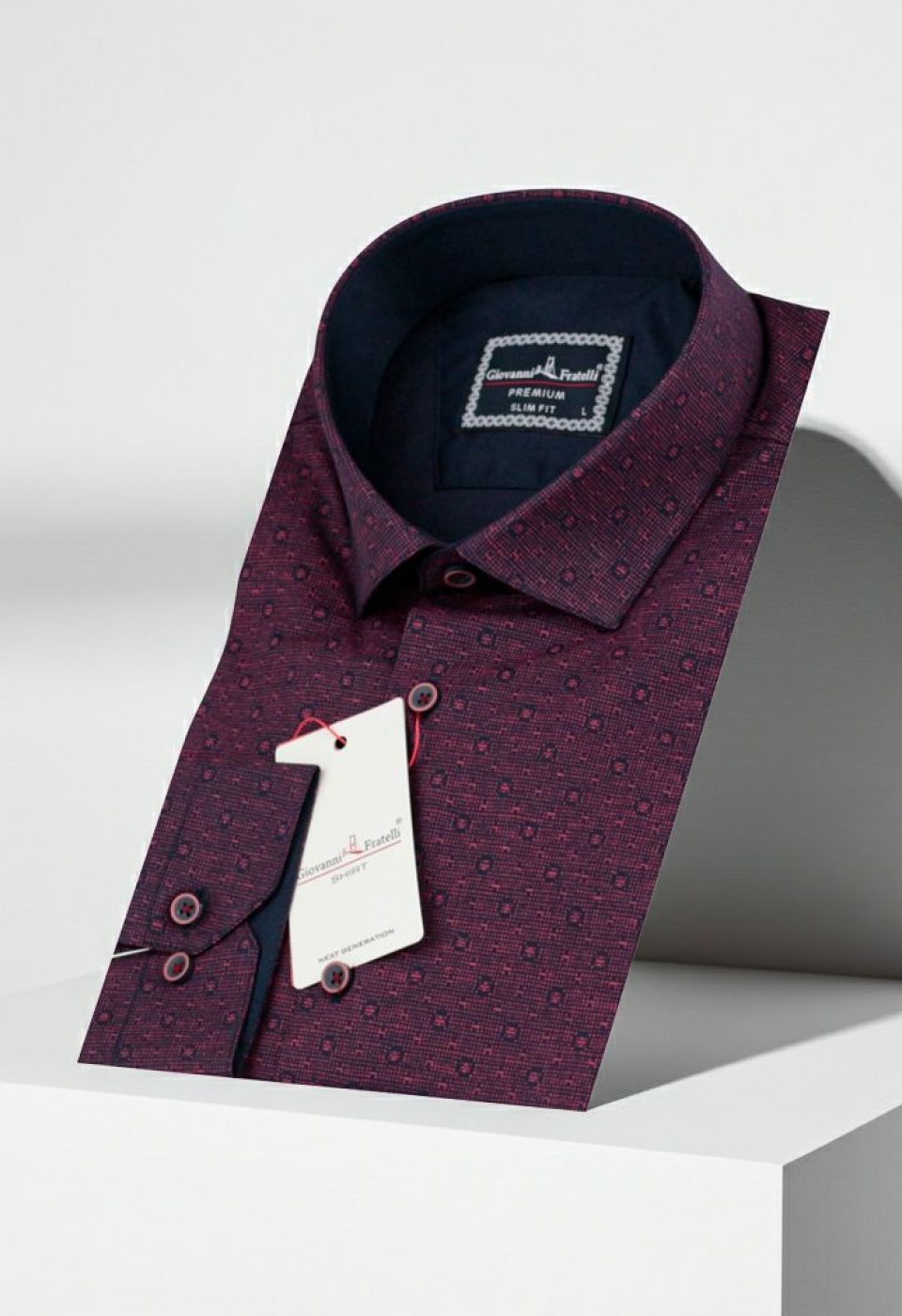Slim Fit Uzun Kol Desenli Erkek Gömlek 3GMK321239009