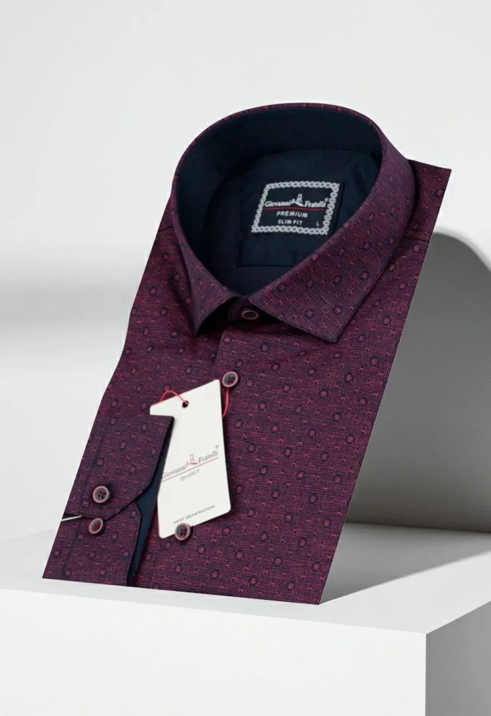 Slim Fit Uzun Kol Desenli Erkek Gömlek 3GMK321239009 - Giovanni Fratelli