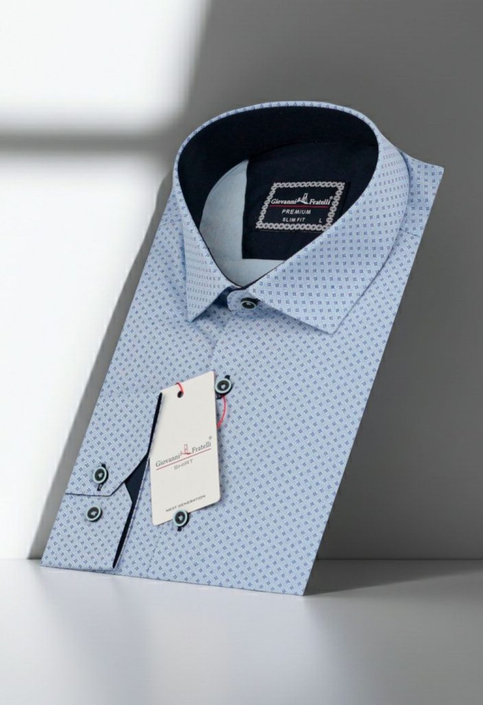 Slim Fit Uzun Kol Desenli Erkek Gömlek 3GMK321239012