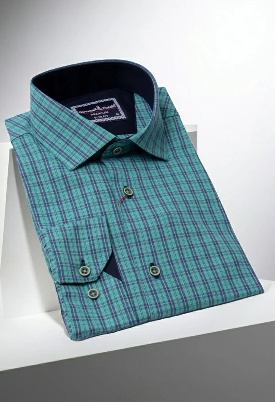 Slim Fit Uzun Kol Desenli Erkek Gömlek 3GMK311241001 - Giovanni Fratelli