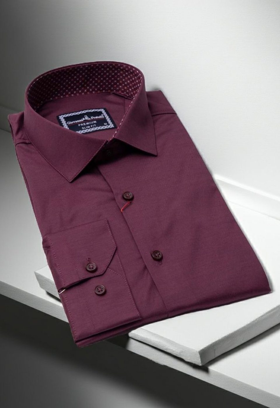 Slim Fit Uzun Kol Düz Renk Saten Erkek Gömlek 3GMK331244007