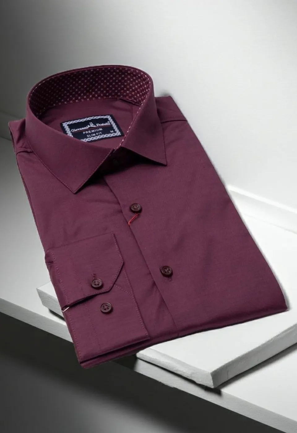 Slim Fit Uzun Kol Düz Renk Saten Erkek Gömlek 3GMK331244007 - Giovanni Fratelli