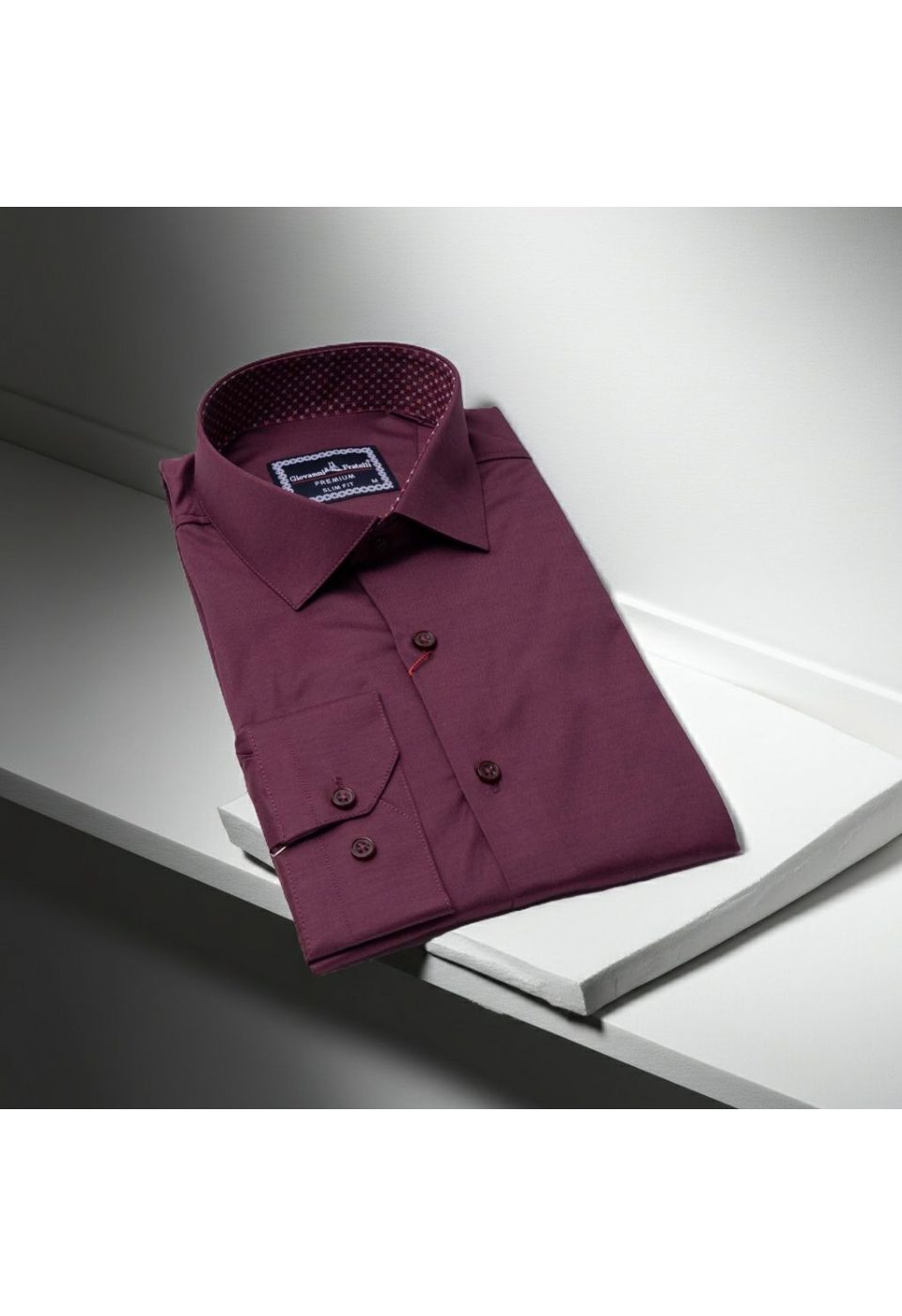 Slim Fit Uzun Kol Düz Renk Saten Erkek Gömlek 3GMK331244007 - Giovanni Fratelli