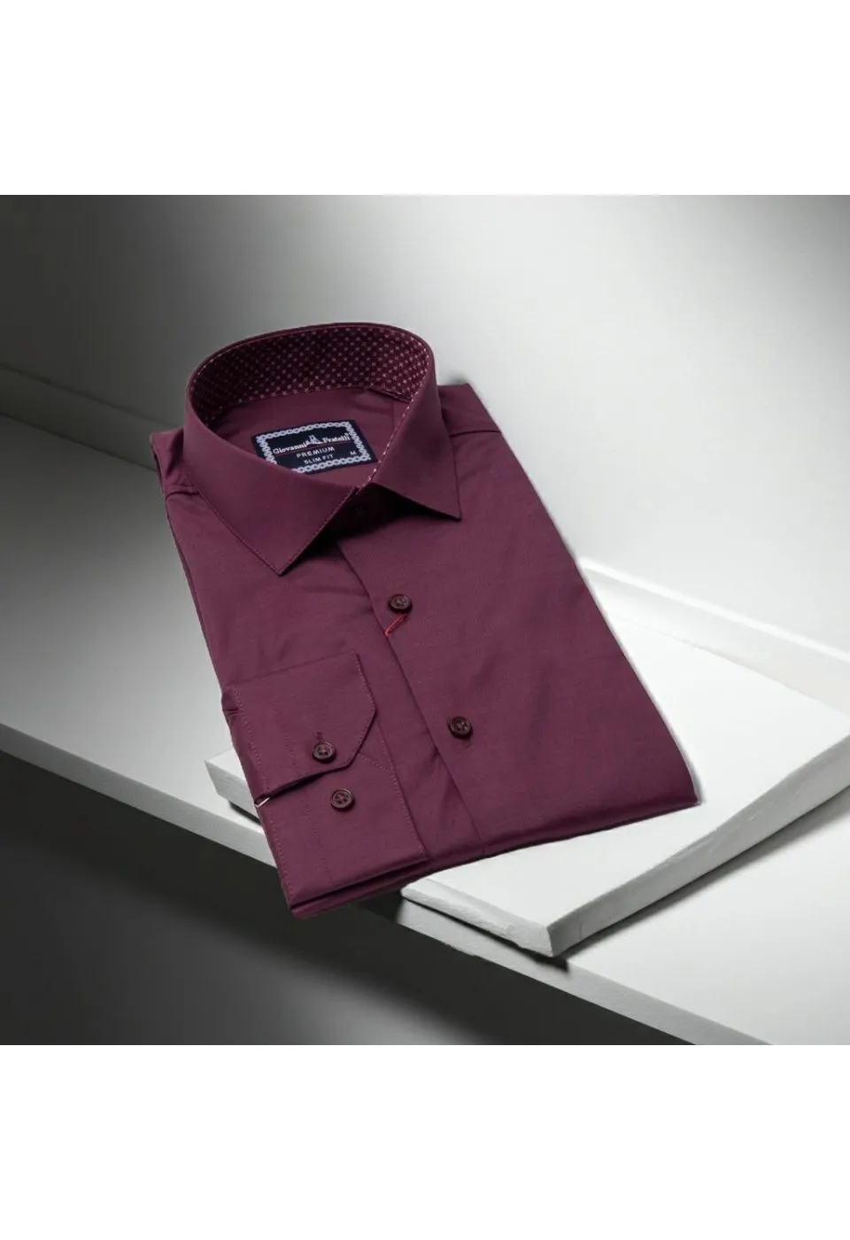 Slim Fit Uzun Kol Düz Renk Saten Erkek Gömlek 3GMK331244007 - Giovanni Fratelli