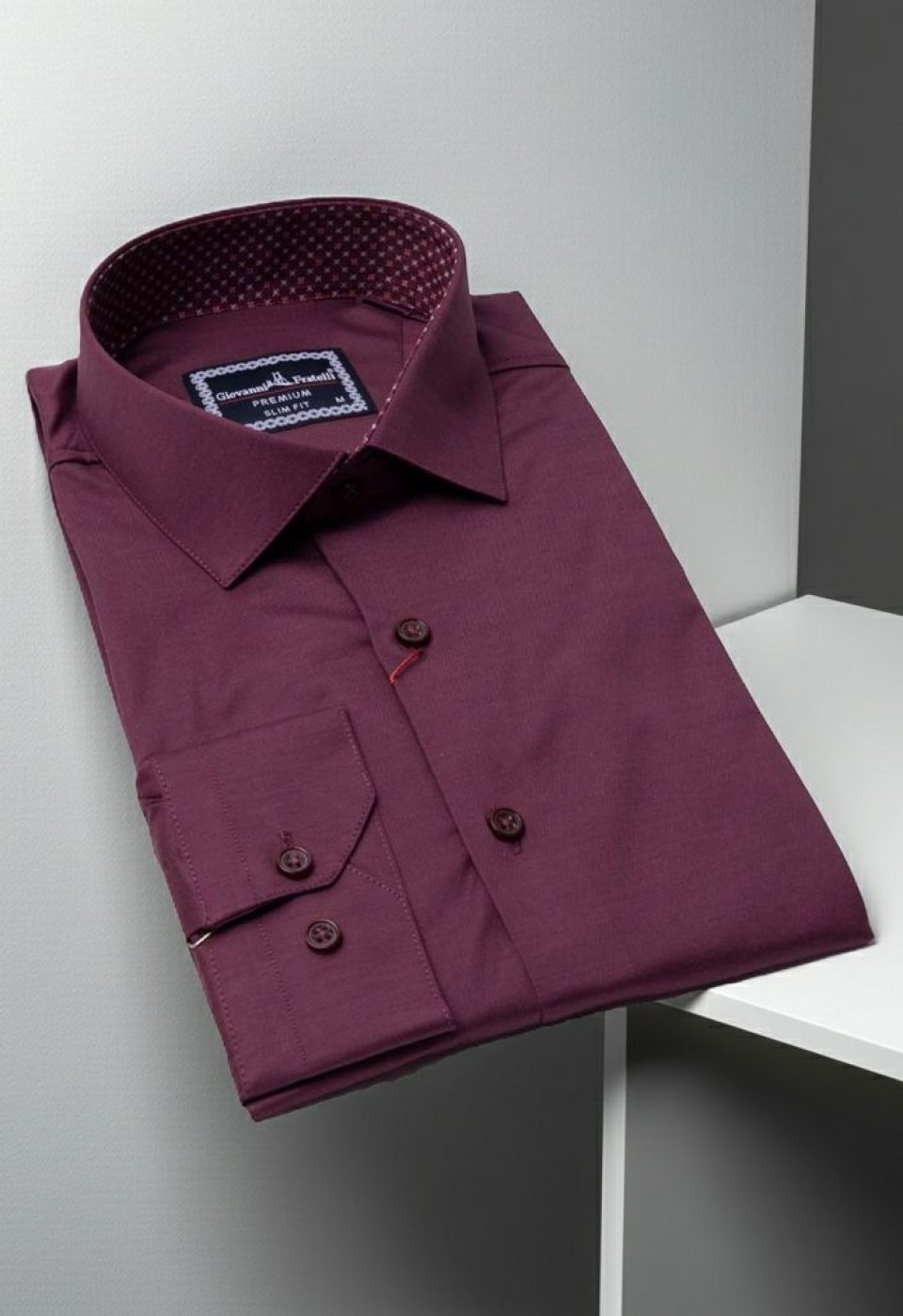 Slim Fit Uzun Kol Düz Renk Saten Erkek Gömlek 3GMK331244007 - Giovanni Fratelli