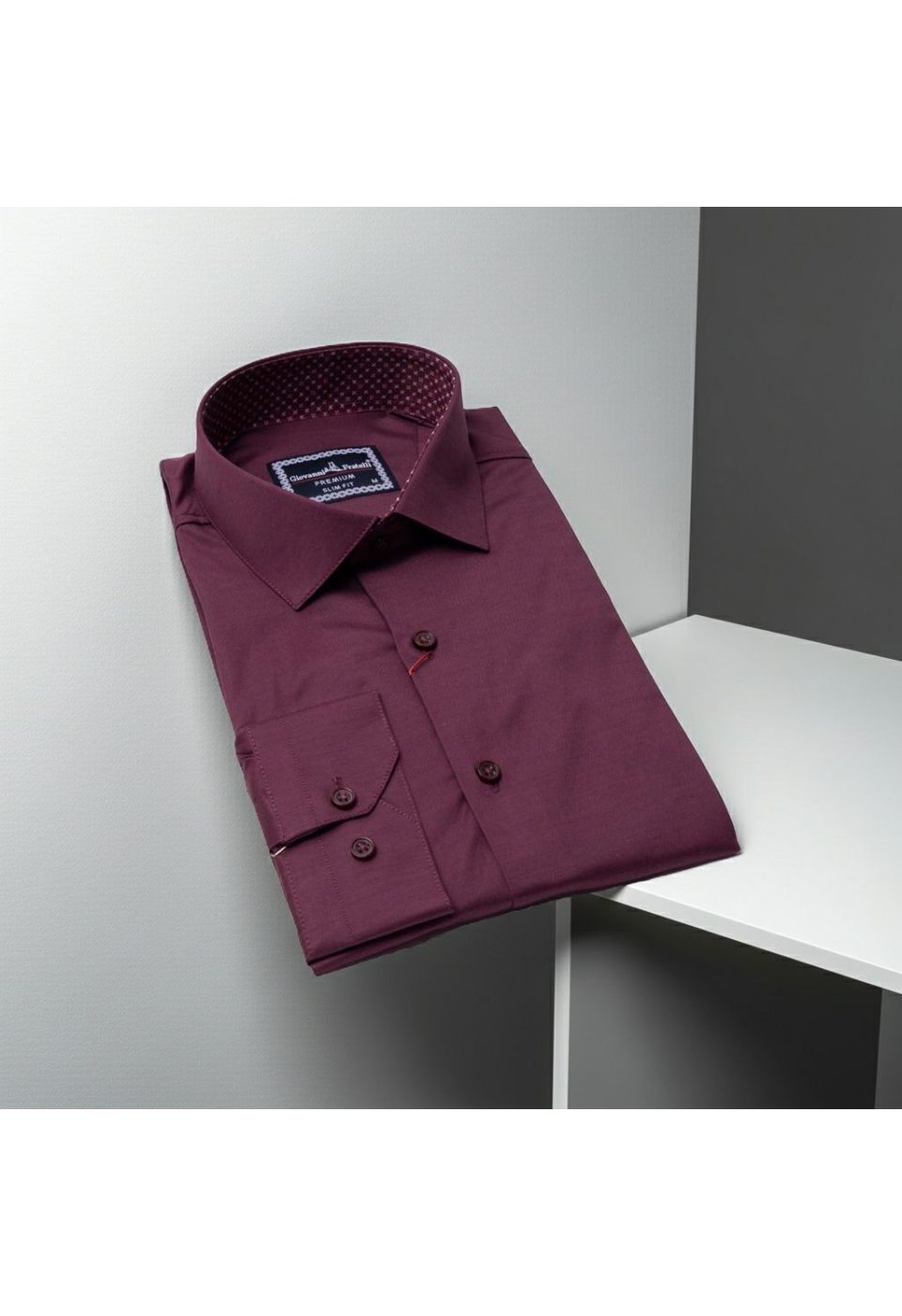 Slim Fit Uzun Kol Düz Renk Saten Erkek Gömlek 3GMK331244007 - Giovanni Fratelli