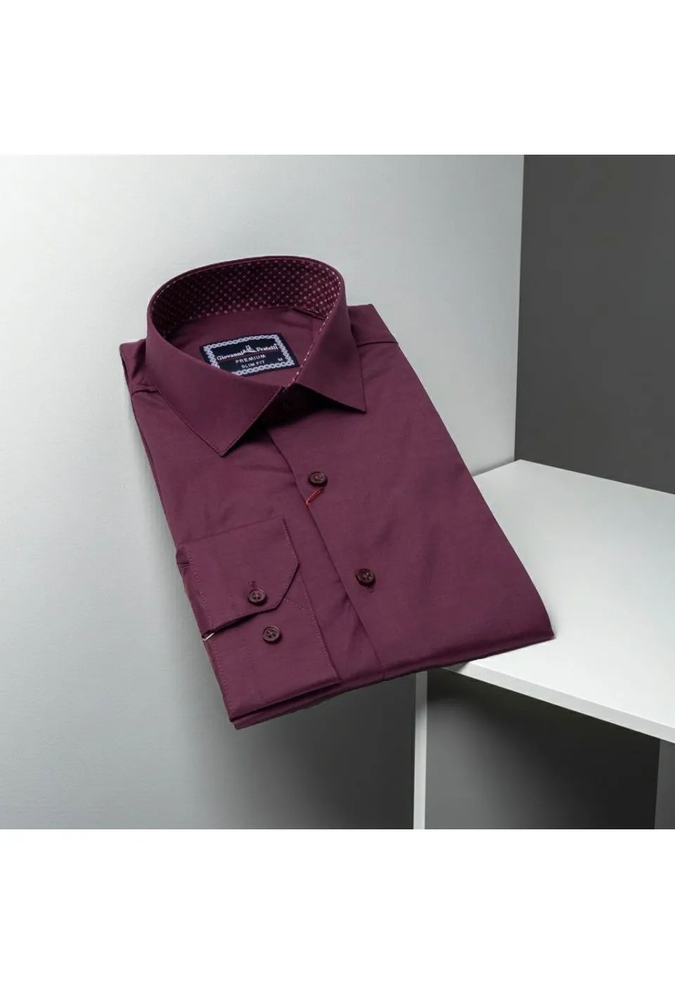 Slim Fit Uzun Kol Düz Renk Saten Erkek Gömlek 3GMK331244007 - Giovanni Fratelli