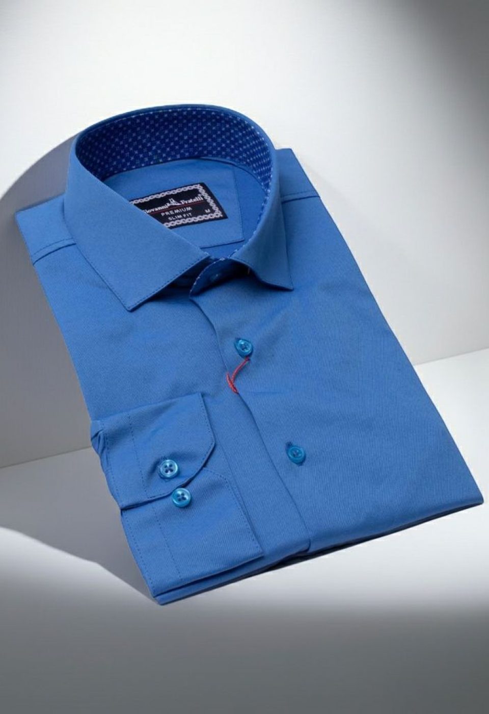 Slim Fit Uzun Kol Düz Renk Saten Erkek Gömlek 3GMK331244008