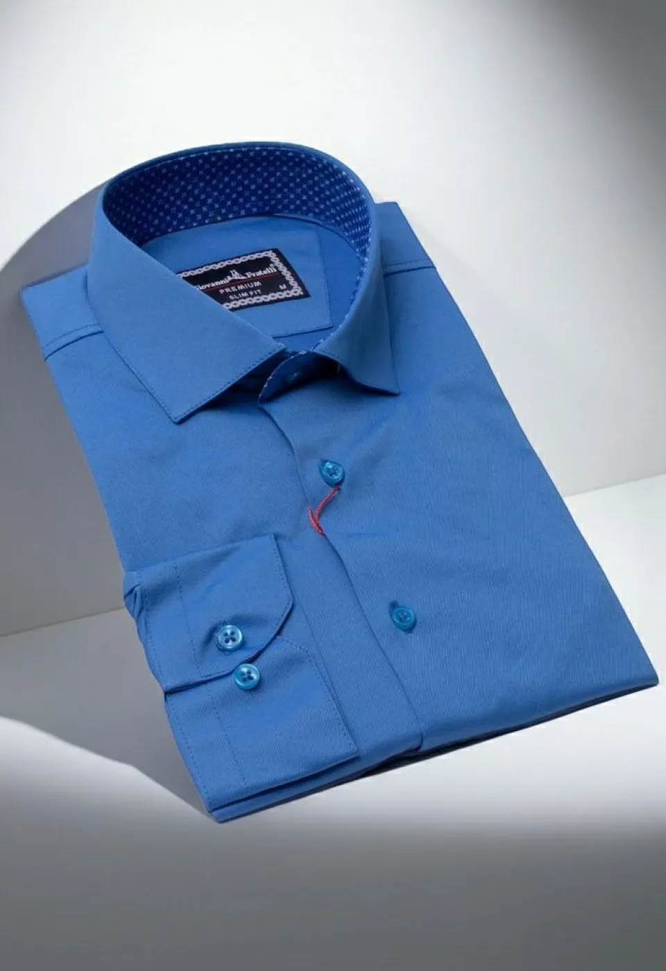 Slim Fit Uzun Kol Düz Renk Saten Erkek Gömlek 3GMK331244008