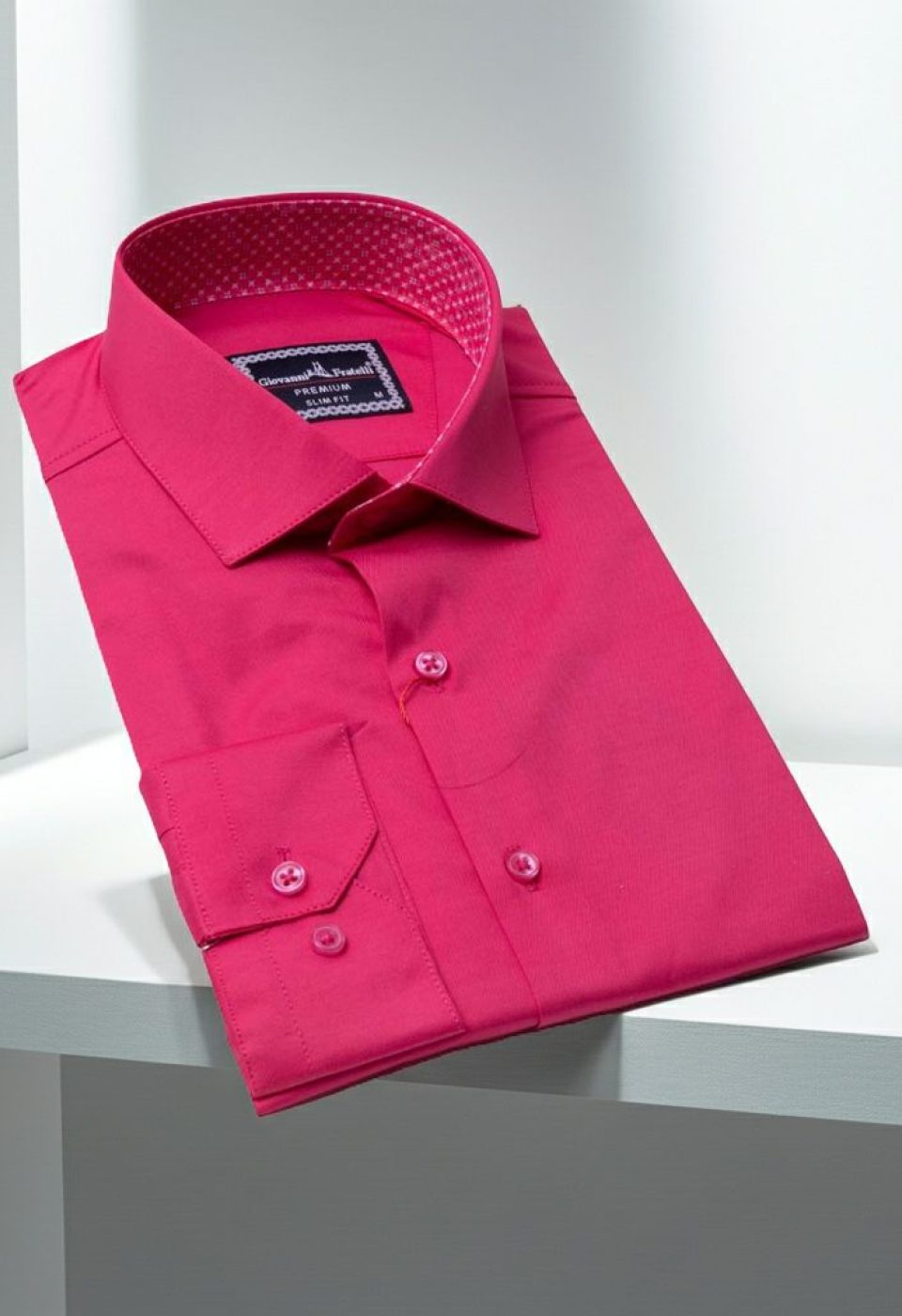 Slim Fit Uzun Kol Düz Renk Saten Erkek Gömlek 3GMK331244009 - Giovanni Fratelli