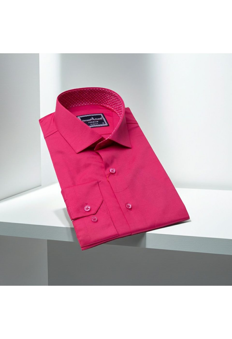 Slim Fit Uzun Kol Düz Renk Saten Erkek Gömlek 3GMK331244009 - Giovanni Fratelli