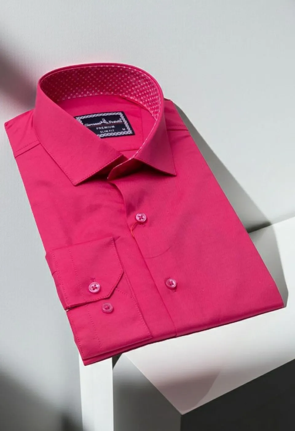 Slim Fit Uzun Kol Düz Renk Saten Erkek Gömlek 3GMK331244009