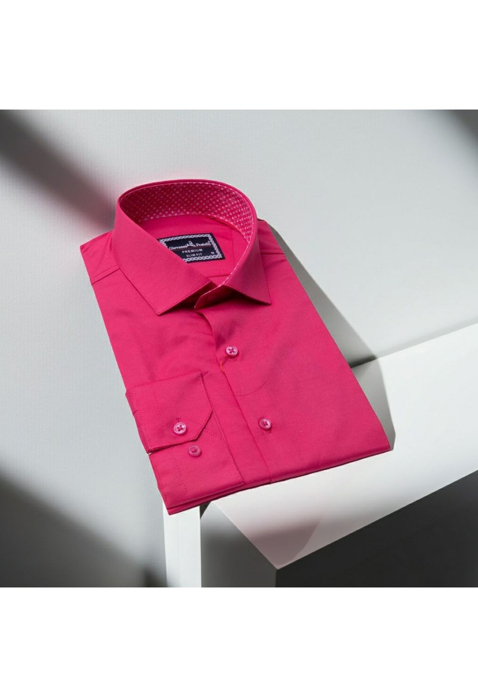 Slim Fit Uzun Kol Düz Renk Saten Erkek Gömlek 3GMK331244009 - Giovanni Fratelli