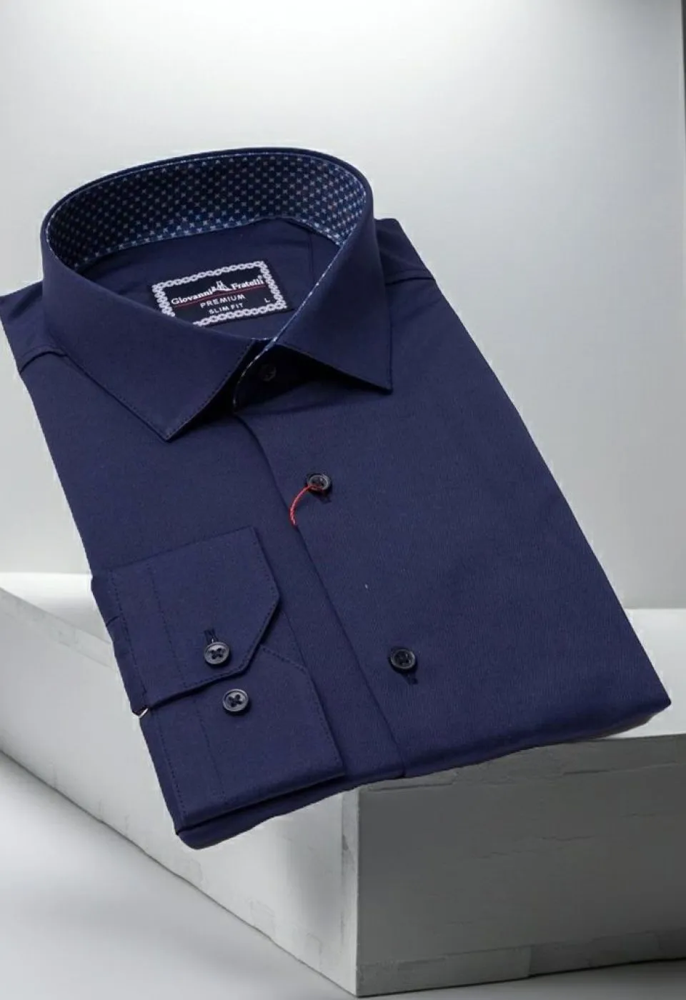 Slim Fit Uzun Kol Düz Renk Saten Erkek Gömlek 3GMK331244010 - Giovanni Fratelli