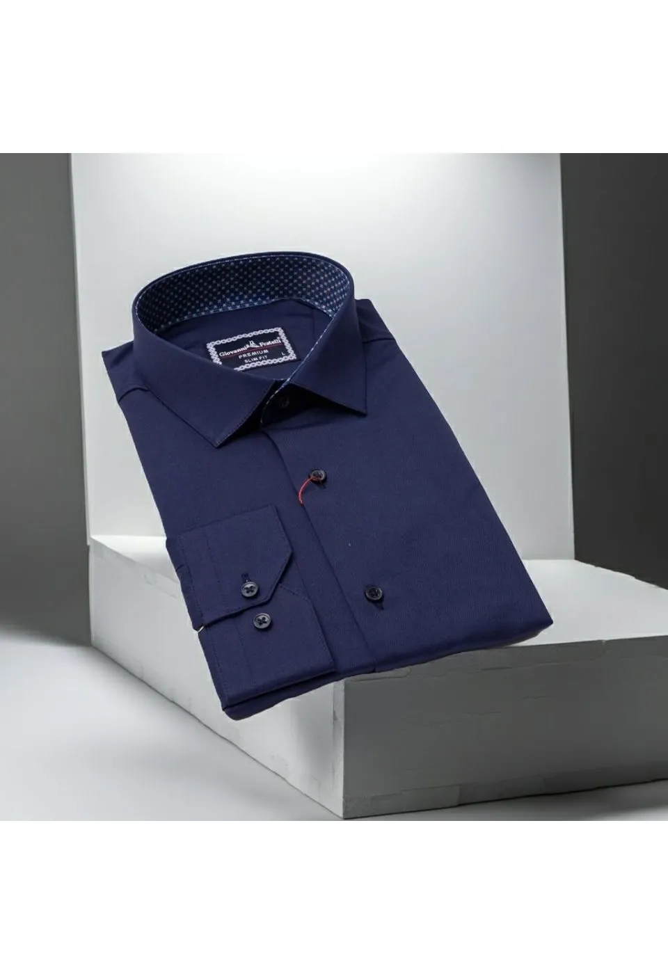 Slim Fit Uzun Kol Düz Renk Saten Erkek Gömlek 3GMK331244010 - Giovanni Fratelli