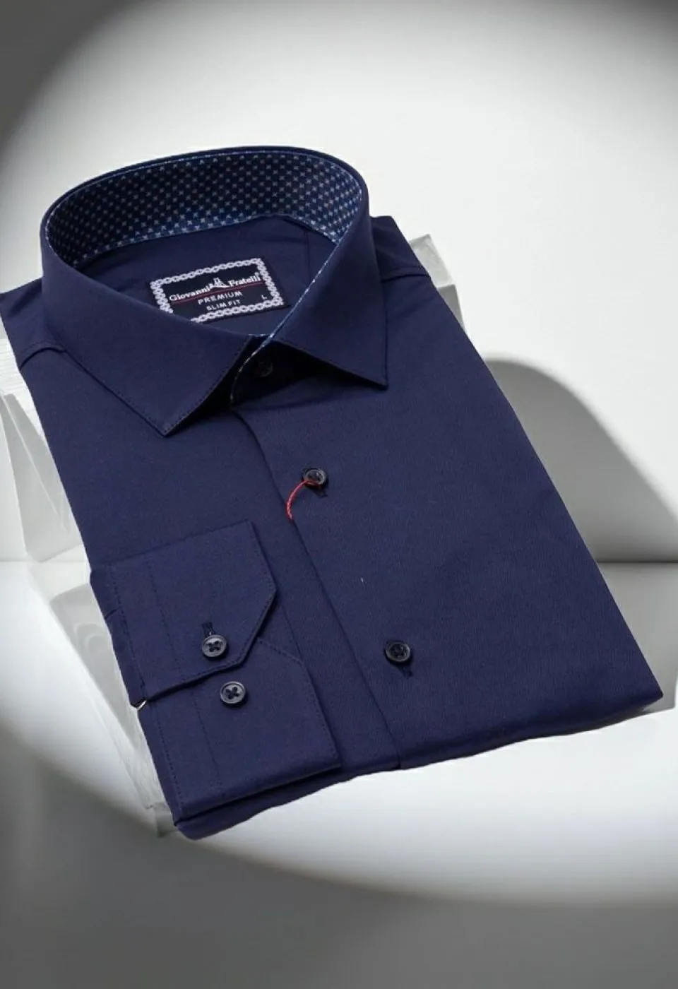 Slim Fit Uzun Kol Düz Renk Saten Erkek Gömlek 3GMK331244010 - Giovanni Fratelli