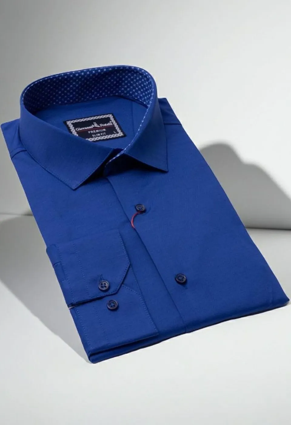 Slim Fit Uzun Kol Düz Renk Saten Erkek Gömlek 3GMK331244012 - Giovanni Fratelli
