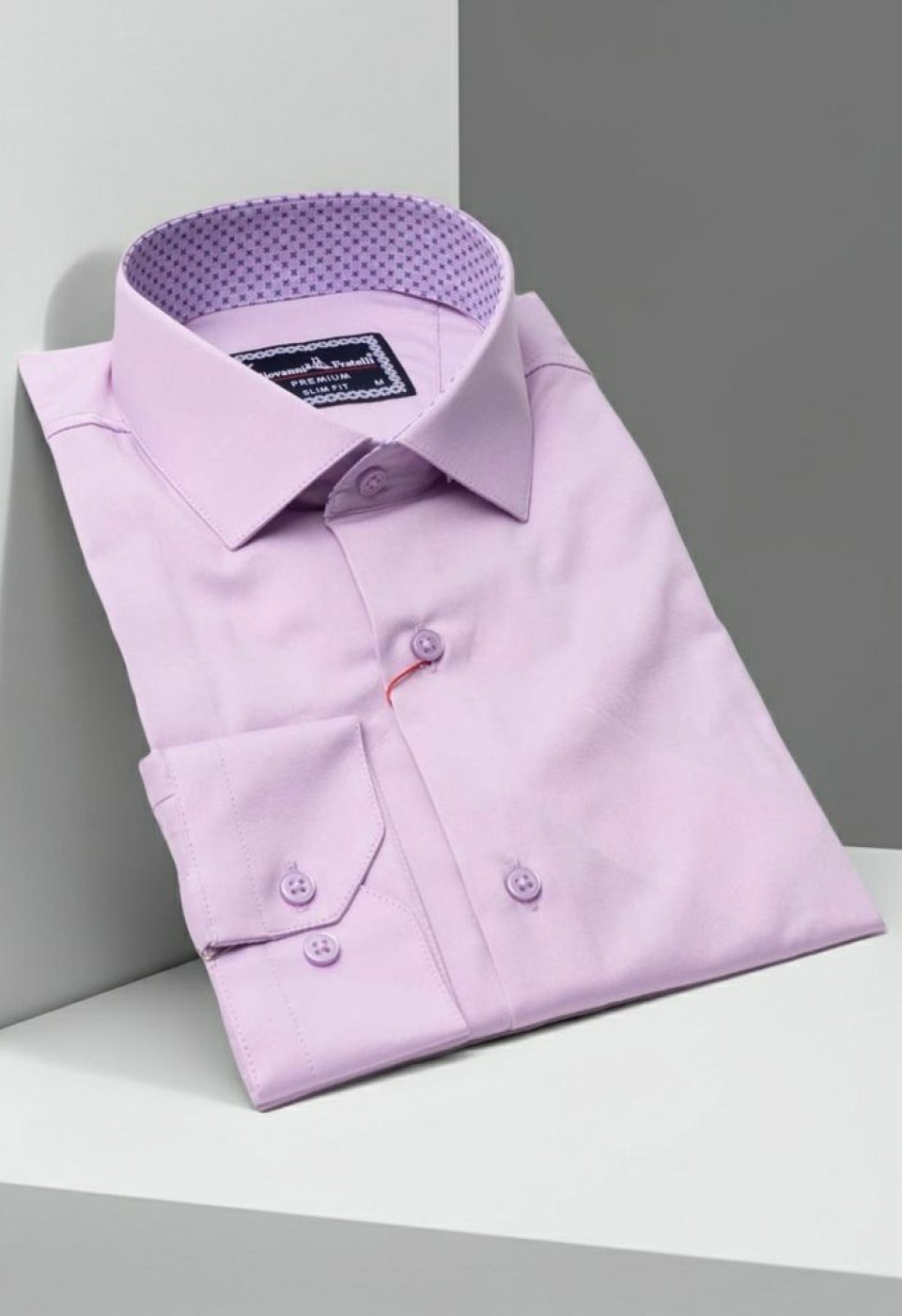 Slim Fit Uzun Kol Düz Renk Saten Erkek Gömlek 3GMK331244013