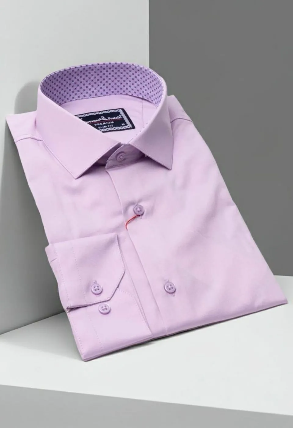 Slim Fit Uzun Kol Düz Renk Saten Erkek Gömlek 3GMK331244013 - Giovanni Fratelli