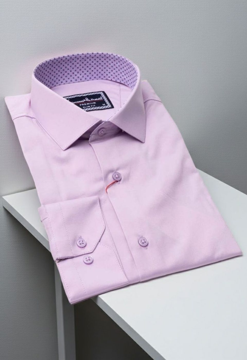 Slim Fit Uzun Kol Düz Renk Saten Erkek Gömlek 3GMK331244013 - Giovanni Fratelli