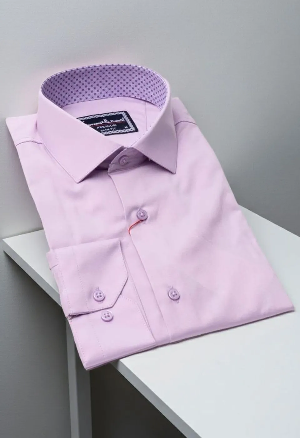 Slim Fit Uzun Kol Düz Renk Saten Erkek Gömlek 3GMK331244013 - Giovanni Fratelli