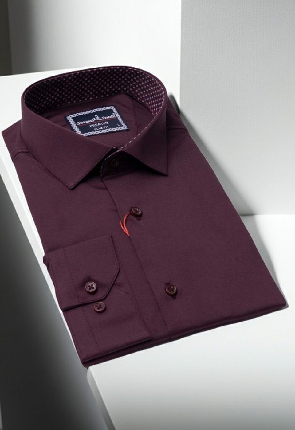 Slim Fit Uzun Kol Düz Renk Saten Erkek Gömlek 3GMK331244014 - Giovanni Fratelli